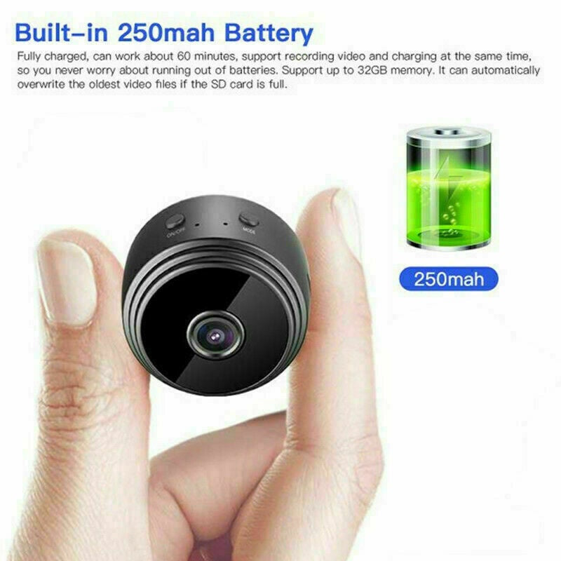 Mini Camera Wireless Wifi IP Home Security 1080P HD DVR Night Vision