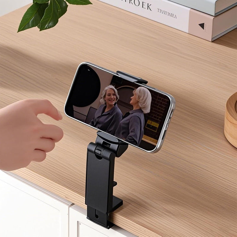 Urbanoki Airplane Phone Holder Mount 360° Rotation Stand for Travel Desk - Black