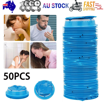 50 Sick Bags Vomit Bags Emesis Calibrated 1 Litre Infection Control Secure Tie