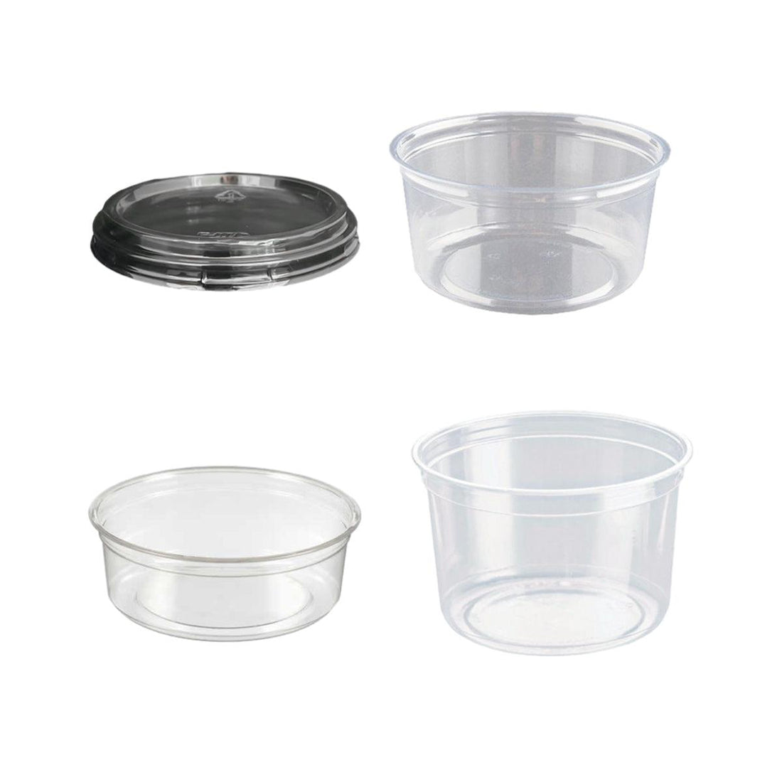 100PCS Transparent Packing Box With Cover Plastic Dessert Bowl Food Container - 16oz Bowl