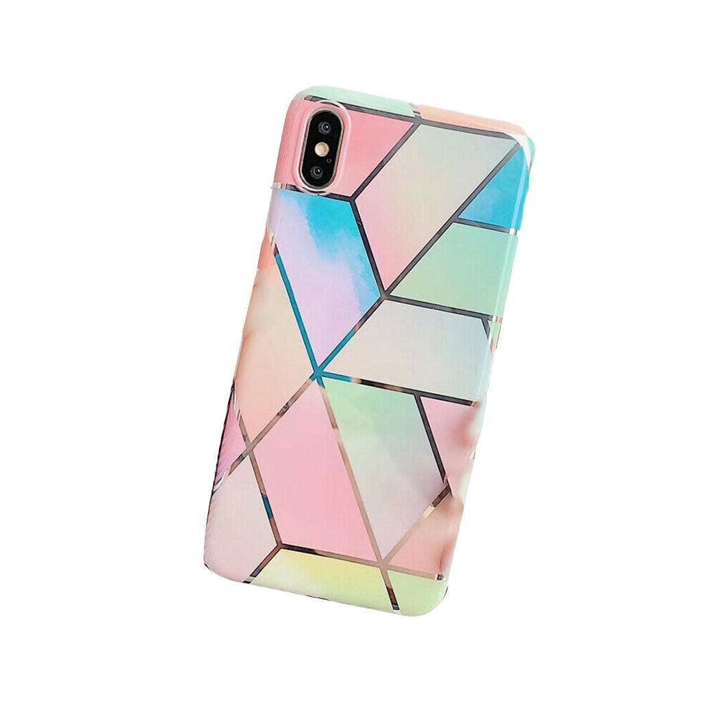 Rainbow Case for iPhone 14 13 12 11 Pro Max XR XS Marble Phone Shockproof Cover Silicone - For iphone 12Mini