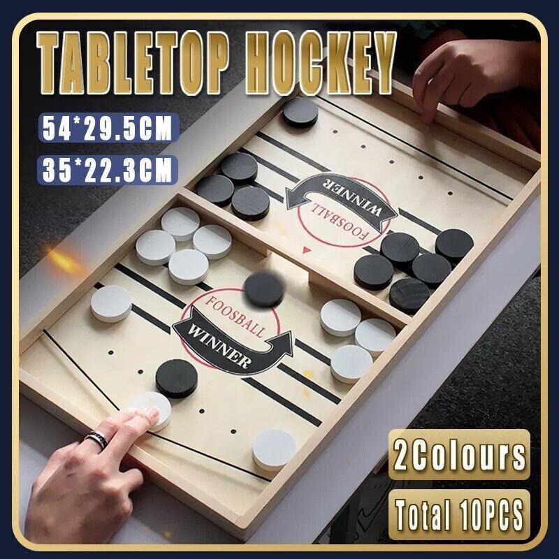 Fast Sling Puck Table Hockey Game Board for Family Party 2 Player Toy Set - L (54X29.5CM)