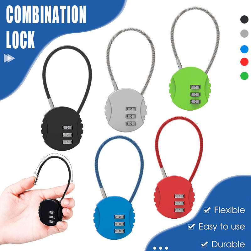 Combination Lock Padlock Locker 3 Digit Security Bike Suitcase Luggage Bag - Green
