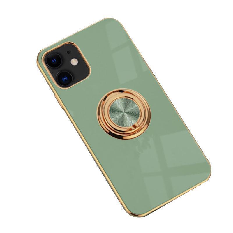 Fruit Green Luxury Shockproof Silicone Ring Case Stand Cover for iPhone 14 13 12 Pro Max - iPhone 13