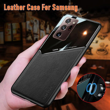 For Samsung Galaxy S21 S22 Note 20 Ultra Plus S20 FE Leather Case Black - For Samsung S22