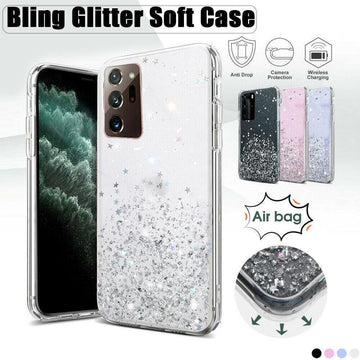 For Samsung Galaxy S20 FE S21 Ultra S20 Shockproof Bling Glitter Soft Case Pink - For Samsung Note20