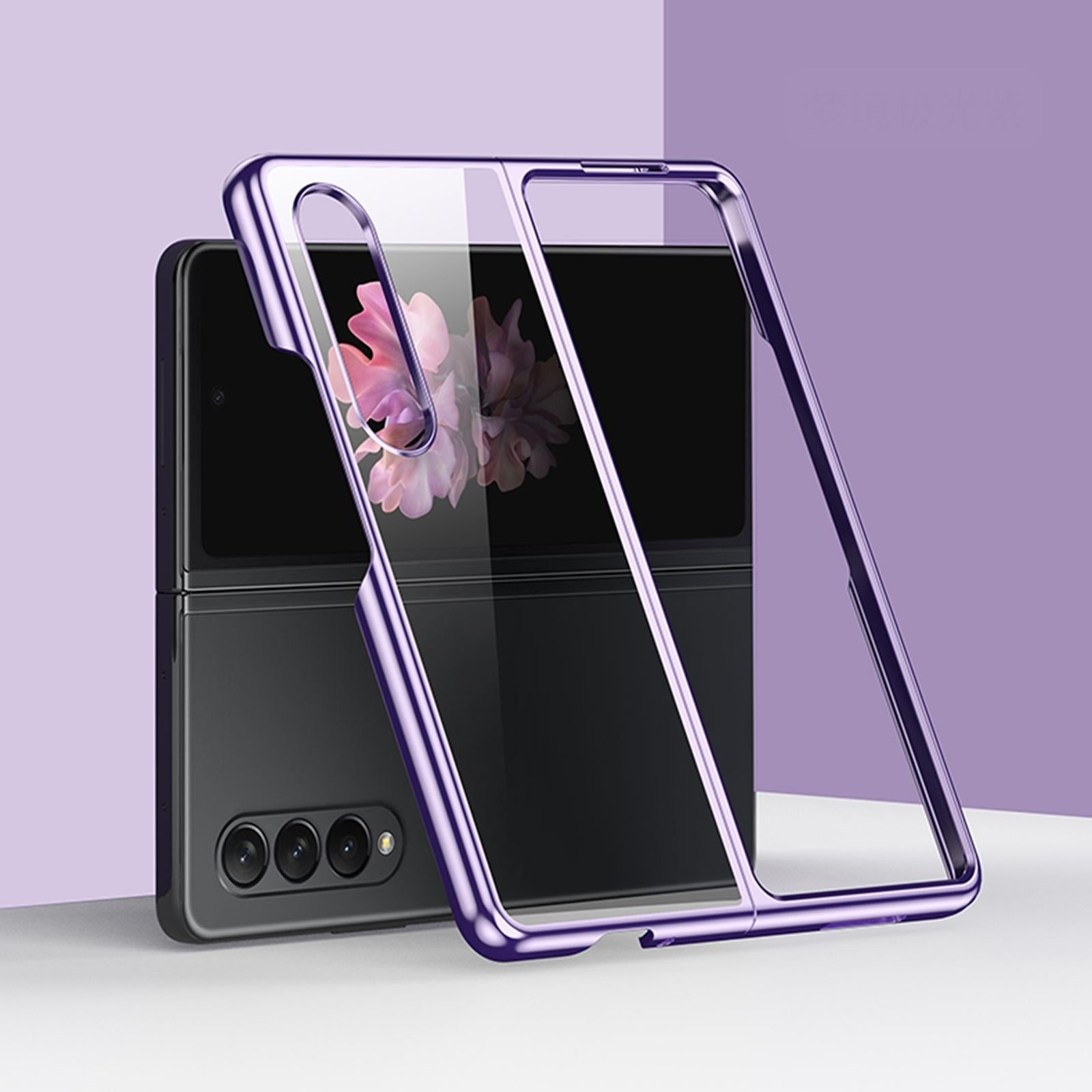 For Samsung Galaxy Z Fold4 5G Shockproof Electroplated Case Samsung Fold 4 - Purple
