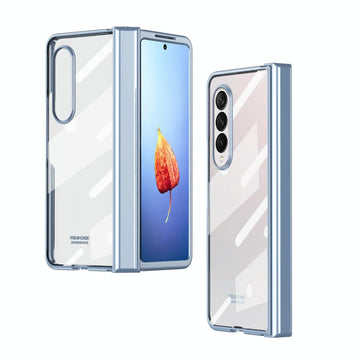 For Samsung Galaxy Z Fold4 5G Samsung Fold 4 Full Body Hinge Case - Electroplated - Blue