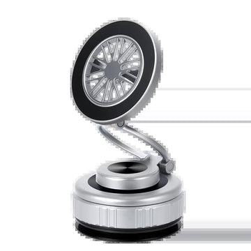 Silver Foldable Vacuum Suction Phone Stand for Navigation and Calls