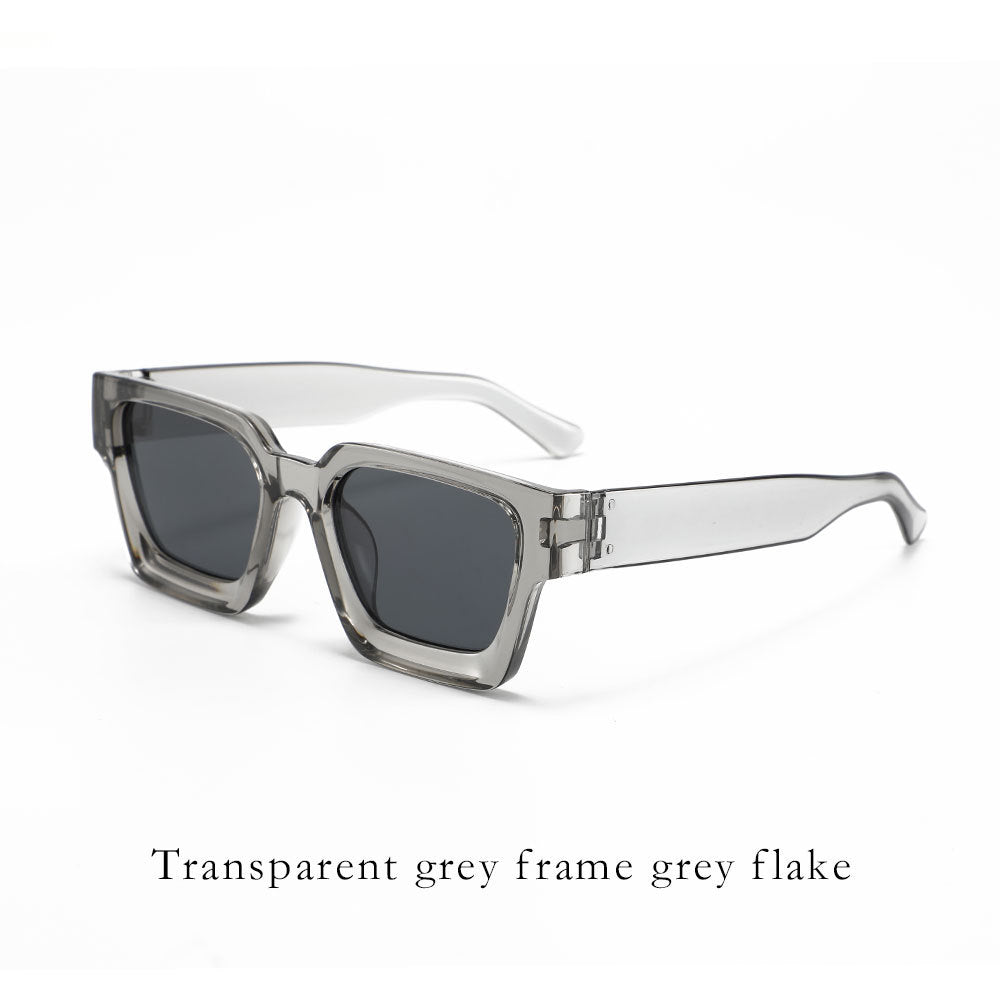 Gray frame gray sheet Classic Square Frame Sunglasses - Unisex UV400 Protection, Lightweight & Face-Slimming Design - High Definition Vision Eyewear