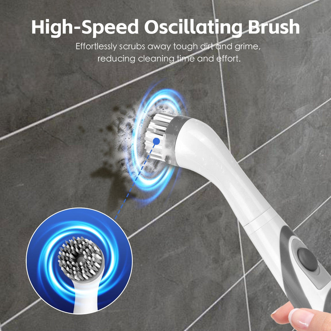 Battery Operated Scrubber Brush with 4 Interchangeable Heads