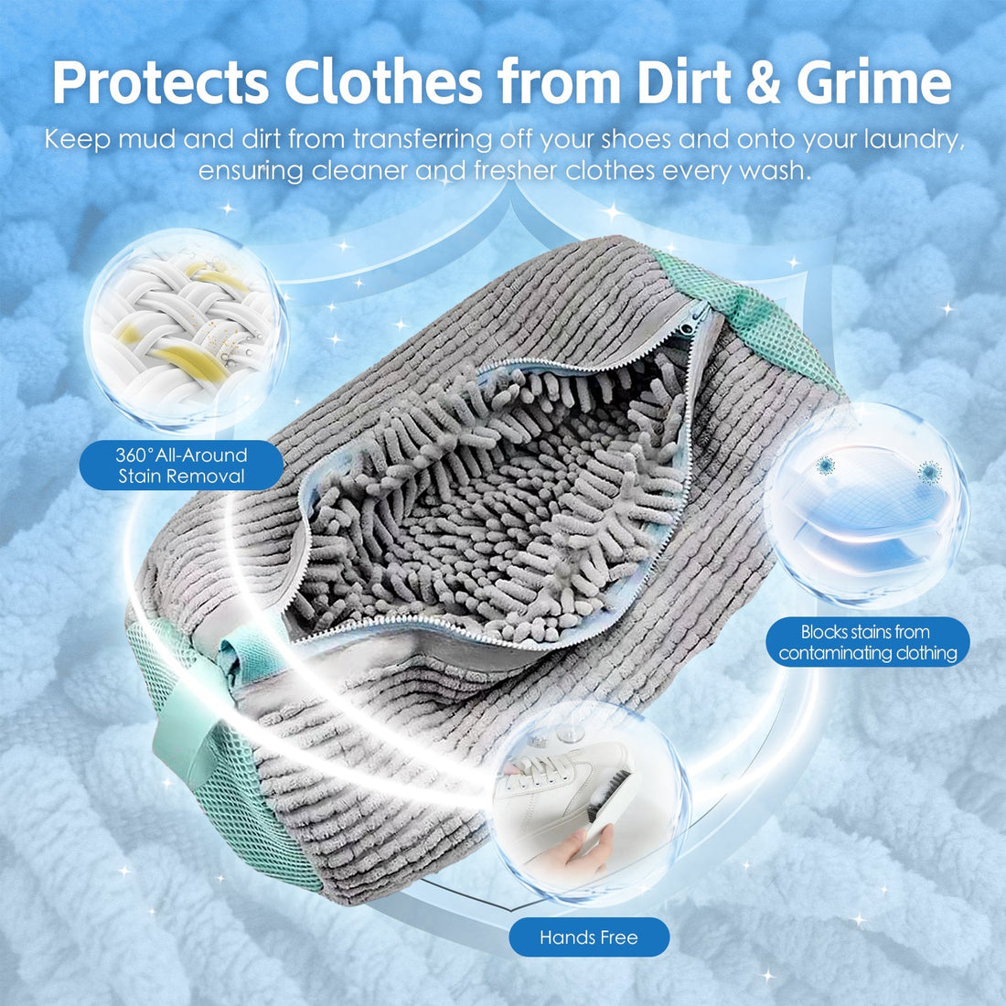 2Pcs Portable Shoe Washing Bag