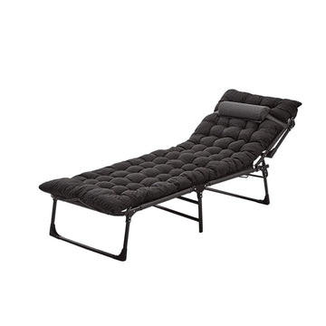 Folding Lounger Zero Gravity Recliner Garden Sun Chair - Grey
