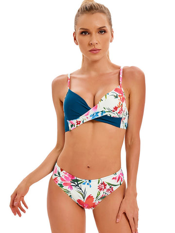 Women's Tropical Floral Print Bikini Set