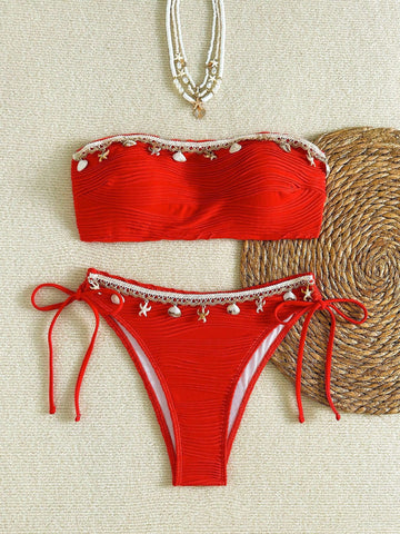 Sexy Starfish Shell Tassel Swimsuit Bikini