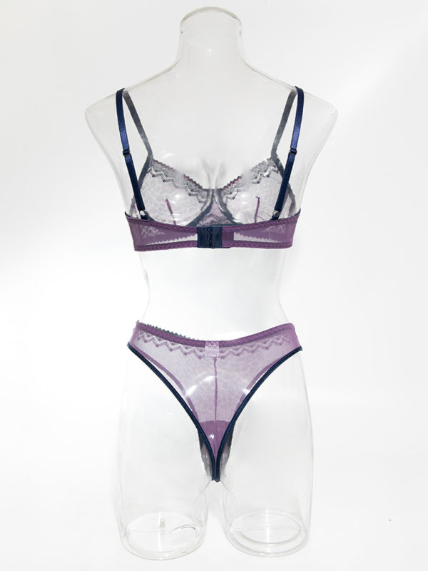 Sexy lingerie, comfortable, small contrast color, see-through lingerie set